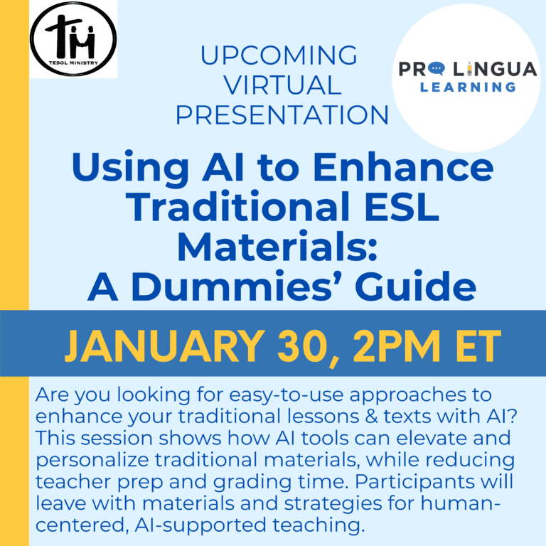 Using AI to Enhance Traditional ESL Materials: A Dummies' Guide